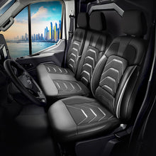 Bodrum stoelhoes, stoelhoezen voor Fiat E-Ducato 2021 - heute, Schwarz Grau, Jacquardstoff Lederoptik, Sitz/Bank