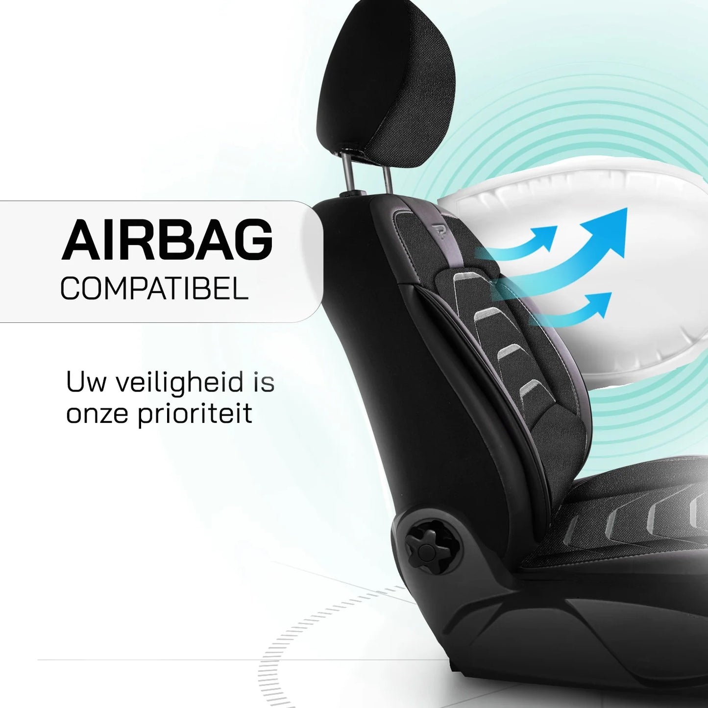 Stoelhoezen Fiat  e-Scudo 2022 – heden – Bodrum zwart/grijs – perfecte pasvorm (Stoel/Bank - zonder splitsing in zitting en rugleuning van duobank)